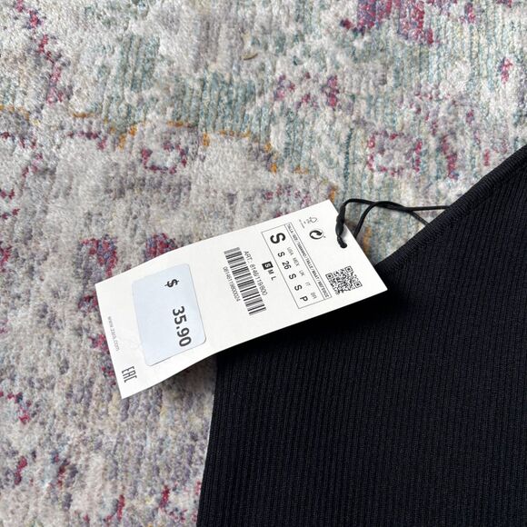 Zara One Shoulder Bow Knit Tank Top - Picture 3 of 6